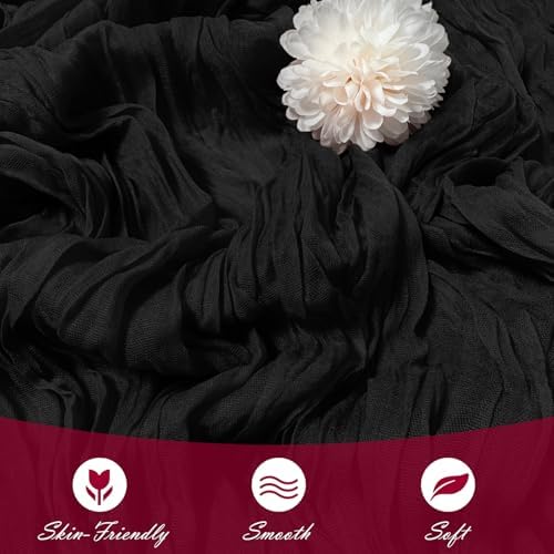 30 Pack Black Cheesecloth Table Runner 17 x 108 inch Cheese Cloth Table Runners 9ft Black Table Runner Rustic Romantic Sheer Gauze Runner for Wedding Party Baby Shower Table Decoration - Image 5