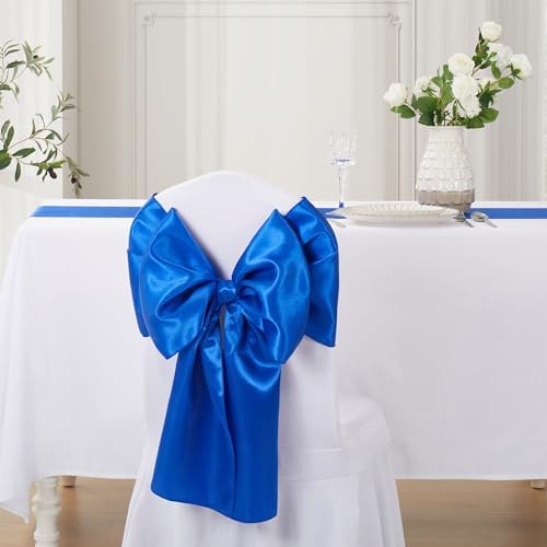 Royal Blue Satin Table Runner, 12x108 Inches, 12 Pack - Image 4