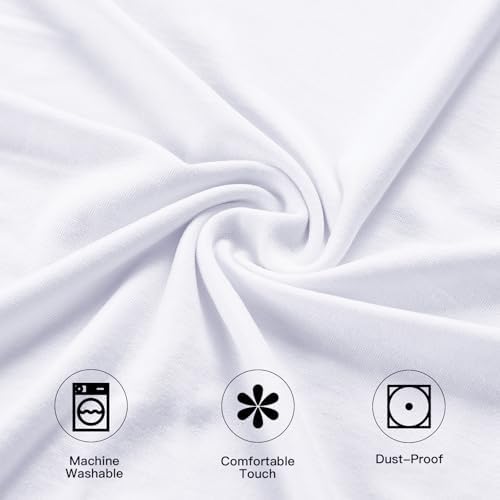 Fixwal 4 Pack 60 Inch Round Tablecloths White Spandex Fitted Table Covers - Image 6