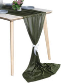 Pack of 25 Chiffon Table Runners 29 x 120 Inch, 14FT Long - Olive Green by MDS