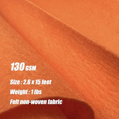 EZLucky Orange Carpet Runner for Party, 2.6 x 15 ft, 130 GSM Felt Fabric - Image 4