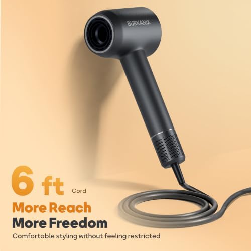 Hair Dryer, High-Speed Ionic Blow Dryer with Diffuser, Low Noise Fast Drying Hair Dryer with Brushless Motor, Thermo-Control Professional Hair Dryer for Curly Hair - Image 6