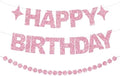 BEISHIDA Pre-Strung Glitter Pink Happy Birthday Banner Party Decoration by Beishida
