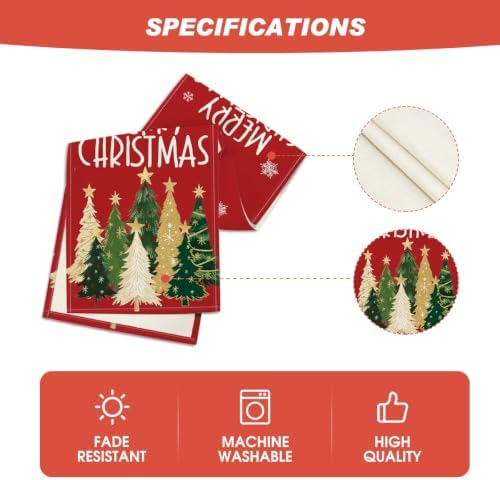 Artoid Mode Red Xmas Trees Table Runner Home Party Decor 13x72 Inch - Image 5