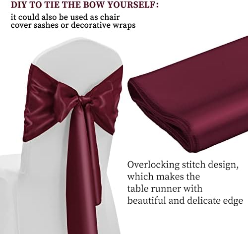 12 Pack Burgundy Satin Table Runner 12 x 108 Inch Long Premium Table Runners for Wedding Party Events Decoration, Birthday Parties, Banquets Decorations, Graduations, Engagements - Image 3