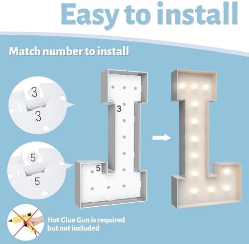 4FT Light Up Marquee Letter L - Large Foam Board Mosaic Kit - Image 4