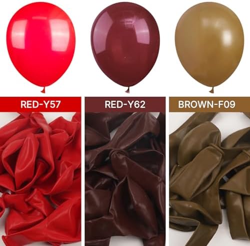 PartyWoo Burgundy Balloons 50pcs Dark Chestnut Red Maroon Dark 12 Inch - Image 3