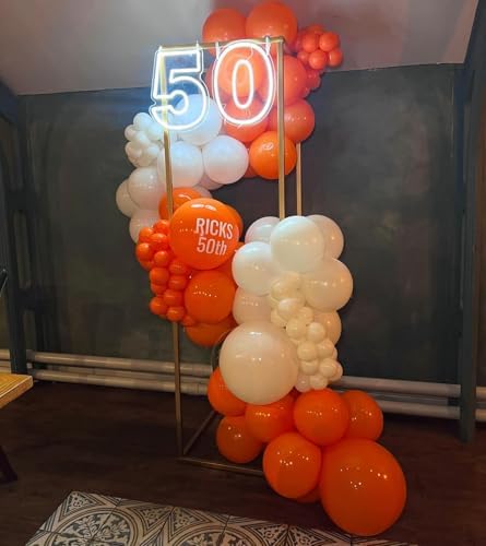 Orange and White Balloon Arch Kit, ADOINBY 140Pcs White and Orange Balloons Confetti Balloon 18 12 10 5 Inch Different Size Balloons for Baby Shower Halloween Birthday Anniversary Party Decoration - Image 4
