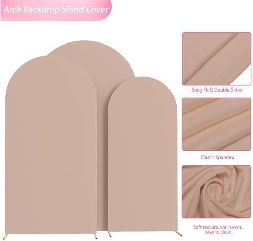 Wokceer Arch Backdrop Cover Nude Arch Covers Stretchy 7.2FT,6.6FT,6FT - Image 5