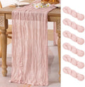 Pink Cheesecloth Table Runner Fall Wedding Bridal Party Decor 10ft, 6 Pack by MLMC