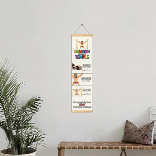 Samson Strength Banner, Church Banner, Christian Rustic Hanging Door Flag, Farmhouse Decorations Outdoor Indoor, Church Activity Decor, Bible Lesson, Scripture and Words Decorations - Image 4