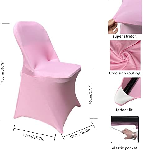 HAINARverS Stretch Spandex Folding Chair Covers 30PCS Pink| - Image 3