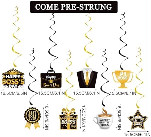Happy Boss's Day Banner International Boss Day Paper Bunting Banner Boss's Day Best Boss Ever #1 Boss Party Banner for Office Wall Mantel Fireplace Party Hanging Decorations Supplies - Image 3