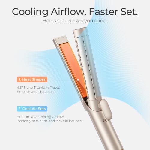 TYMO AIRQ Dual-Size Airflow Flat Iron Hair Straightener and Curler 2 in 1 - Image 3