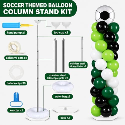 2 Sets Soccer Balloon Column Stand Adjustable Sports Football Balloon Decor - Image 2