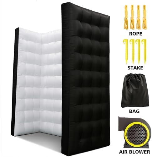Inflatable Photo Booth Wall –8.2X8.2X4FT Portable Backdrop with LED Lights, Easy Setup for Parties, Weddings, Birthdays & Events – Black - Image 3