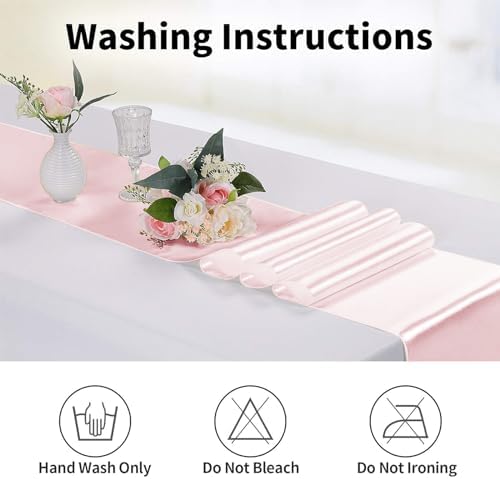 10-Pack Satin Table Runner Rose Gold 12 x 108 inches Long, Table Runners for Wedding, Birthday Parties, Banquets Decorations（10 Pack, 12x108 Inch, Rose Gold） - Image 6