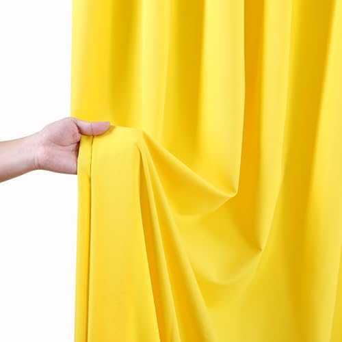 Yellow Backdrop Curtains 20ftx10ft Birthday Polyester Photo Drapes - Image 7