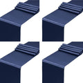 SiinvdaBZX 4 Pcs Navy Blue Satin Table Runner 12 x 108 inches Long by SiinvdaBZX