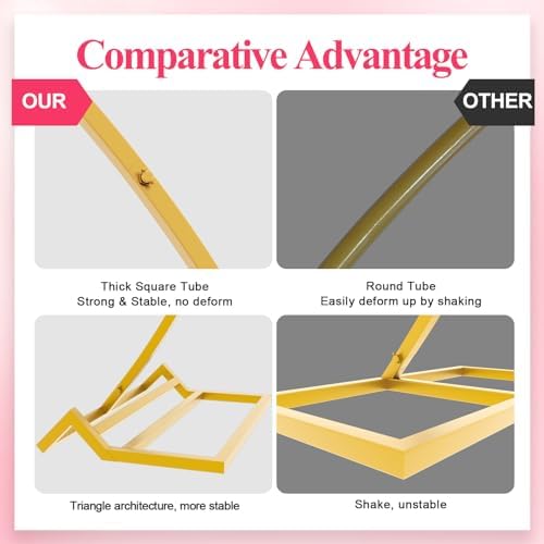 Wokceer 9.2 FT Large Circle Balloon Arch Stand Gold Metal Round Arch Backdrop Stand for Wedding Ceremony Birthday Party Bridal Shower Anniversary Background Decoration - Image 3