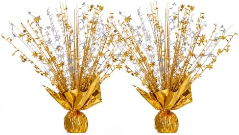 2 Pack Gold Silver Star Spray Centerpiece, Birthday Party by Unknown