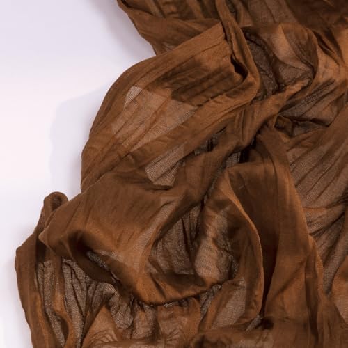 DeZerlor Brown Cheesecloth Table Runner 1 Pack Fall Runner - Image 5
