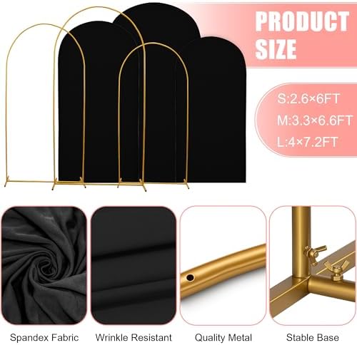 7.2FT Wedding Arch Cover – Stretchy Spandex Fabric Backdrop for Arch Stand - Image 3