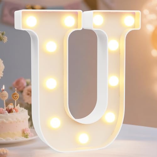 Pooqla LED Marquee Letter Lights Sign, Light Up Alphabet Letter for Home Party Wedding Decoration U by Pooqla