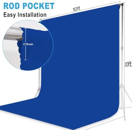 Royal Blue Photography Backdrop for Photoshoot, Fabric, 10x20 FT - Image 2
