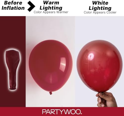 PartyWoo Burgundy Balloons 50pcs Dark Chestnut Red Maroon Dark Color (Pack of 2) - Image 3