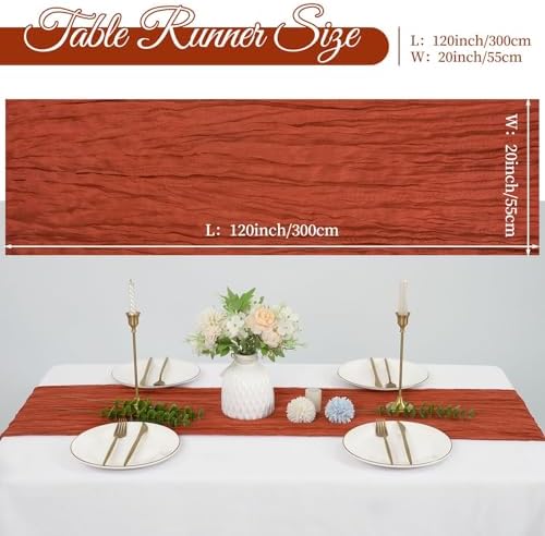 20 Pack Cheesecloth Table Runner 20 x 120 Inch, Terracotta - Image 2