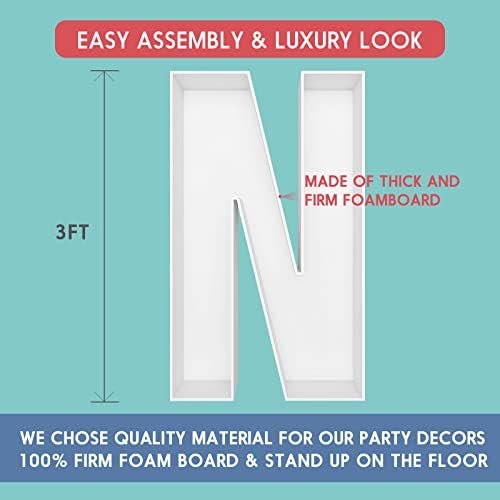3FT DIY Mosaic Balloon Letter N Frame, Fillable Party Backdrop Decor - Image 2