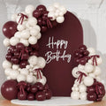 Burgundy White Balloon Arch Kit for Birthday Decor by NUTTYBASH