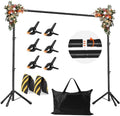 Backdrop Stand, Adjustable 10x7.5 FT Background Stand Backdrop for Parties, Photo Video Studio, Portable Photography Backdrop Stand with Carrying Bag, 6 Backdrop Clamps, and 2 Stand Bags by Idealfordecoratehomeandoffice
