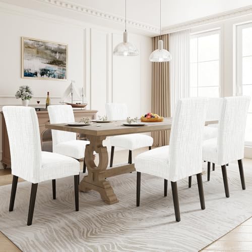 Super Stretch Chair Covers for Dining Chairs Set of 2, Off-White - Image 2