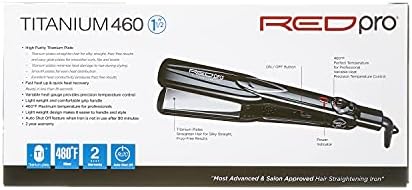 RED Pro Titanium 460 Styler Flat Iron, 1 1/2" for Silk Pressing & Keratin Treatments, Eliminates Frizz, Instant Heat, Auto Shut-Off, Heavy Duty Swivel Cord - Image 2