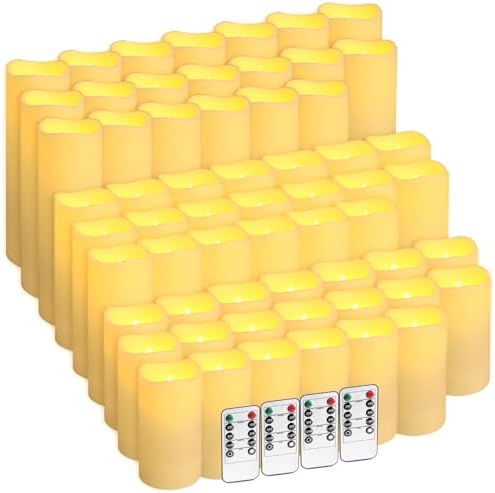 60-Pack LED Flameless Candles with Remote Control - Perfect for Home, Parties, and Special Occasions - Create a Magical Ambiance Effortlessly(Three Sizes) by Wfmolcand