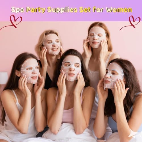 16 PCS Spa Party Supplies for Girls，Spa Party Favors Include Facial Masks, Lip Mask & Under Eye Patches, Hand Masks, Foot Masks &Cervical Masks for Girls, Sleepover Party gifts - Image 6