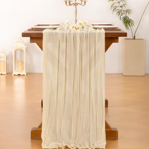 Cheesecloth Table Runner Fall Boho Wedding Birthday Party Home Decor - Image 3