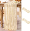 Cheesecloth Table Runner Beige Cream Fall Wedding Table Runner 10ft, 2 Pack by MLMC