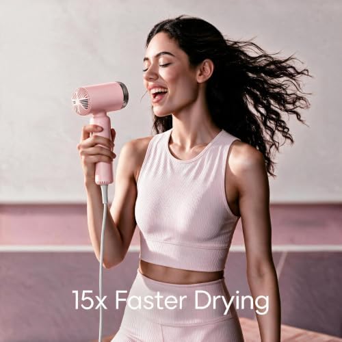 Hair Dryer, Travel Mini 15 x Fast Drying Ionic Blow Dryer with Diffuser, Professional 110k RPM High-Speed Hairdryer with 200M Negative Ions Reduce Frizz, Portable Lightweight for Styling & Daily Use - Image 4