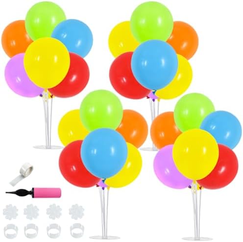 TONIFUL 4 Set Colourful Balloon Stand Balloon Centerpieces for Table Decor by TONIFUL