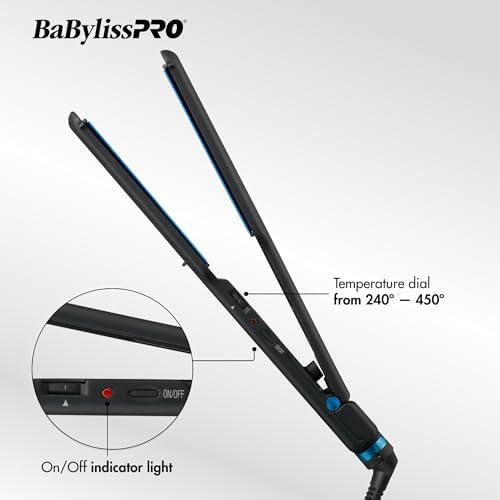 BabylissPRO Nano Titanium Ultra-Thin Hair Straightener, Professional Flat Iron, 5-Inch Extended Plates for Faster Straightening, for All Hair Types - Image 3
