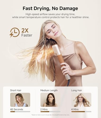 DREAME AirStyle Pro 7-in-1 Hair Styler & High Speed Dryer | Snap-on Attachments for Curling, Smoothing, Volumizing | Fast Drying, Frizz Control, Cool Shot | Luxury Leather Package, 120V Voltage - Image 4