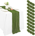 10 Pack Cheesecloth Table Runner 20 x 120 in, Olive Green by XLEUDTER