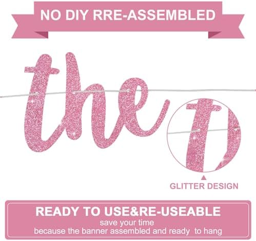 BEISHIDA Pink Pre-Strung Glitter The Beginning of A New Chapter Banner - Image 2