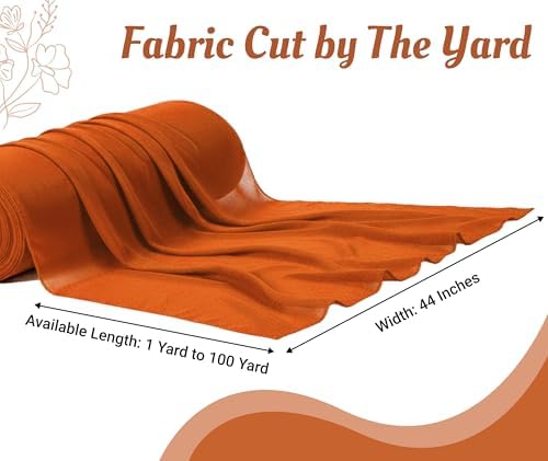 75 Yard Chiffon Fabrics, 44" Wide, Lightweight, Sheer – Brunt Orange - Image 4