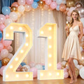 Pooqla 4FT Marquee Numbers, Large Light Up Number 21st Birthday Party Decor by Pooqla