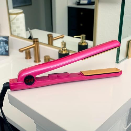 CHI Tourmaline Ceramic Flat Iron Hair Straightener 1", Pure Pink 1" Plates - Image 6