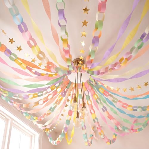 TaoBary Pastel Party Decorations 1200 Sheet Paper Chain, Pastels, Same Size - Image 6